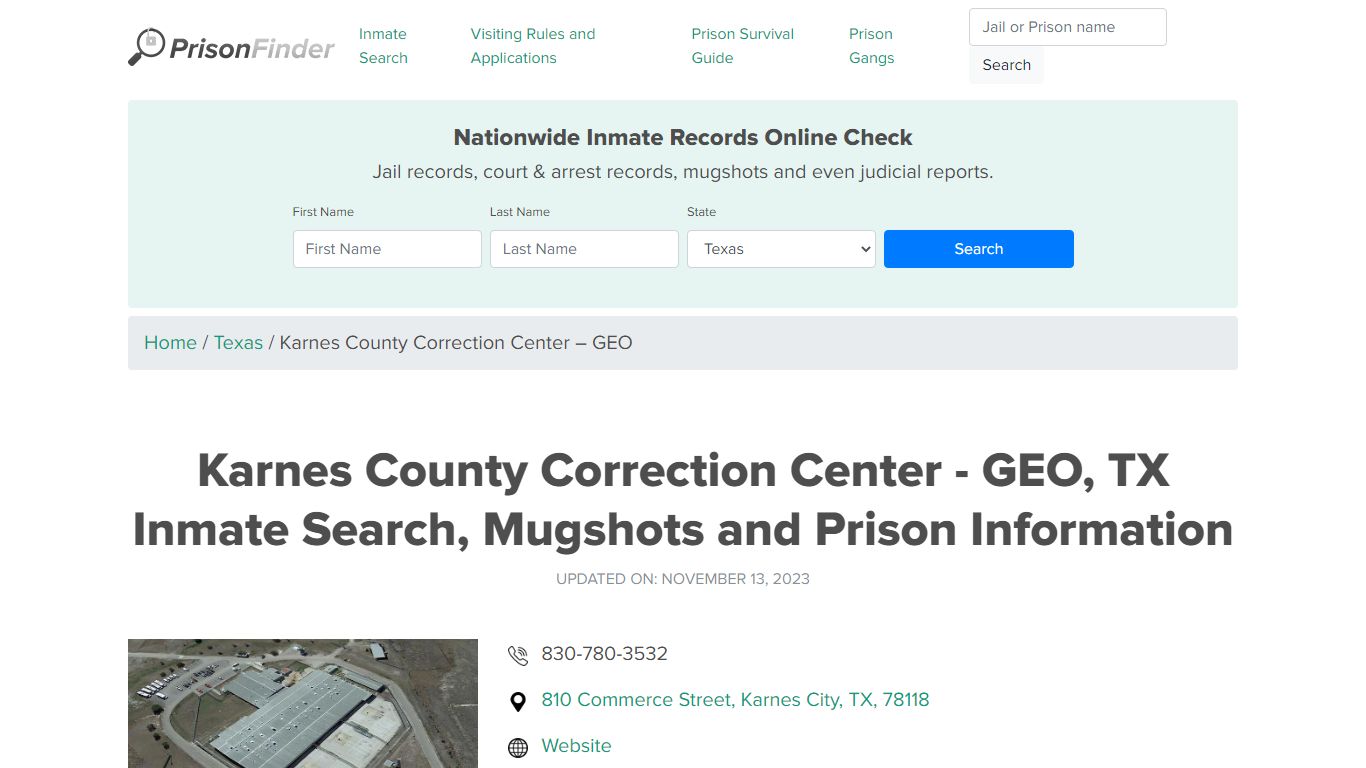 Karnes County Correction Center - GEO Inmate Search, Visitation, Phone ...